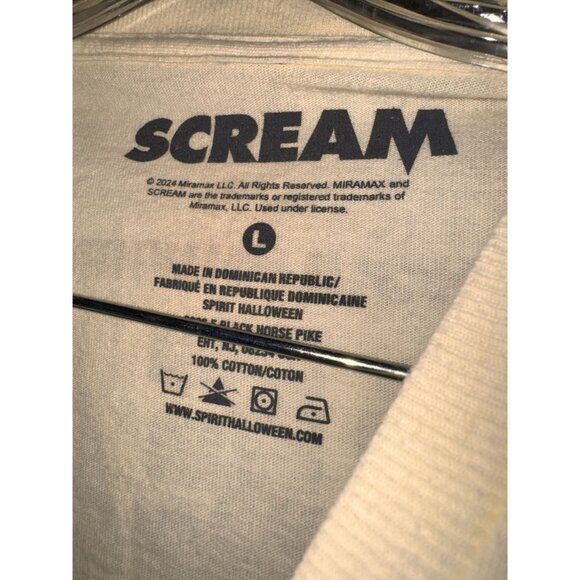 Scream Blood Disgusting Horror Tee Large Spirit Halloween 100% Cotton Beige Blac - Picture 2 of 4